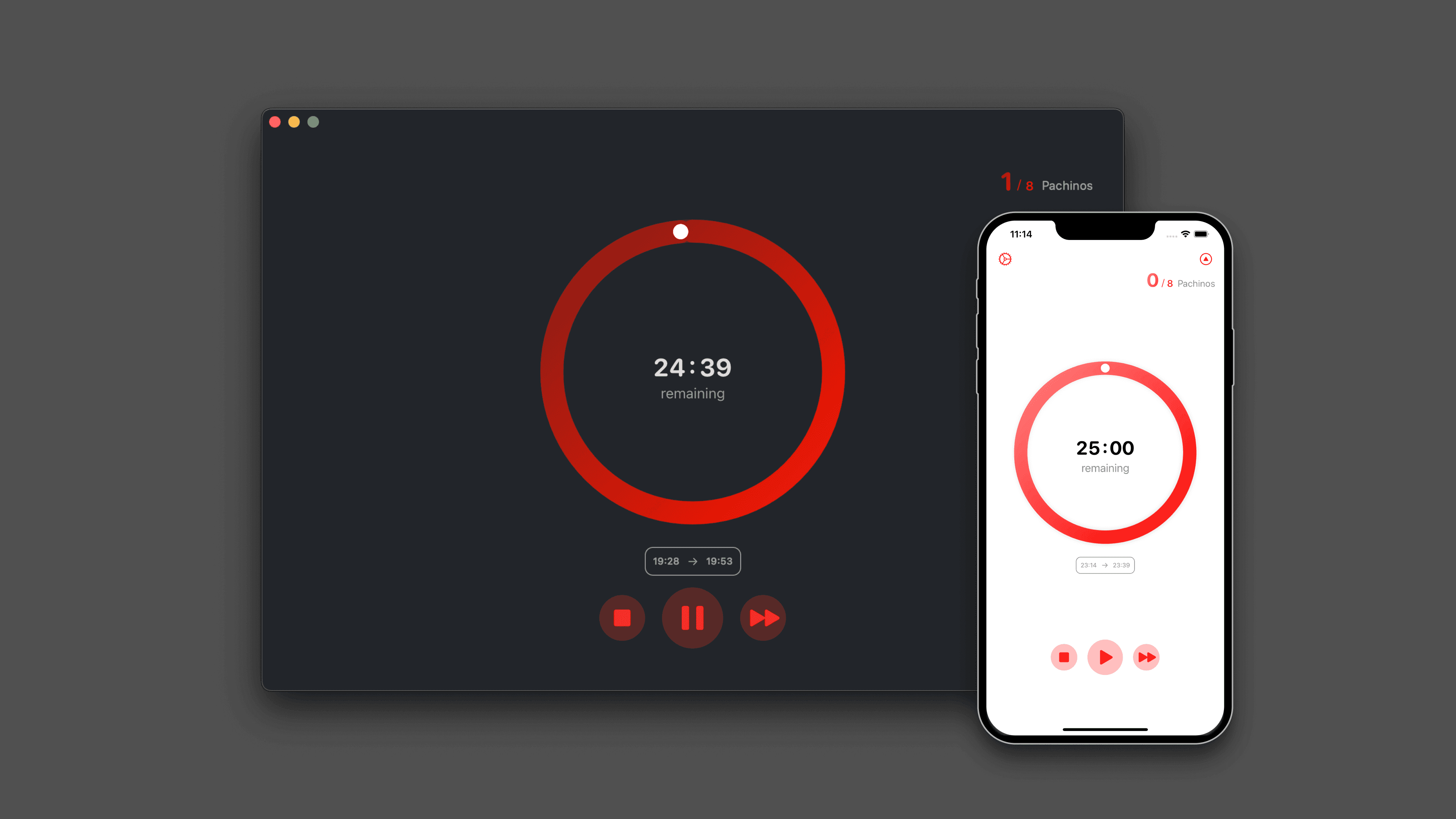 Timer screenshot of iOS and macOS.