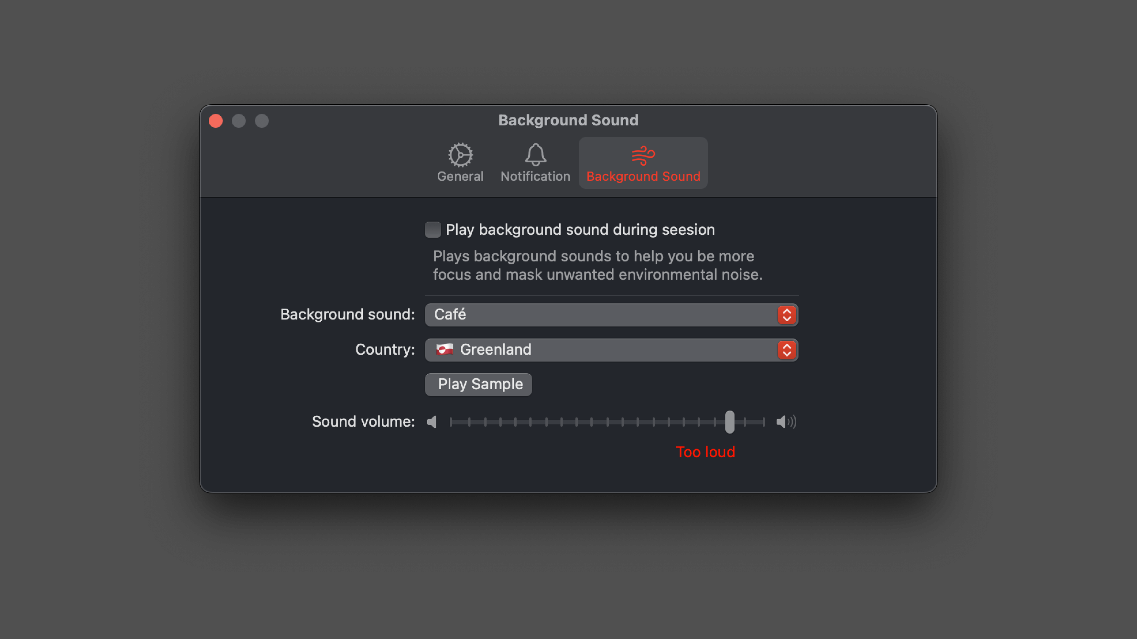 A simple but effective alert for excessive volume.